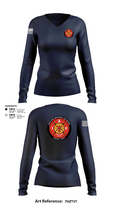 Rocky Ford Professional Firefighters Local 5497 65763835 Women's Long Sleeve V-neck Shirt - 103