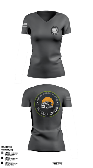 Women's Short Sleeve Vneck Shirt, Wheels Up Mobile RV RepairCullman County Dive TeamWheels Up Mobile RV Repair, , Teamtime, Team time, sublimation, custom sports apparel, team uniforms, spirit wear, spiritwear, sports uniforms, custom shirts, team store, custom team store, fundraiser sports, apparel fundraiser