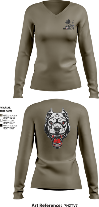Women's Long Sleeve Vneck Shirt, Oscar Golf Charlie Tango, Army, Teamtime, Team time, sublimation, custom sports apparel, team uniforms, spirit wear, spiritwear, sports uniforms, custom shirts, team store, custom team store, fundraiser sports, apparel fundraiser