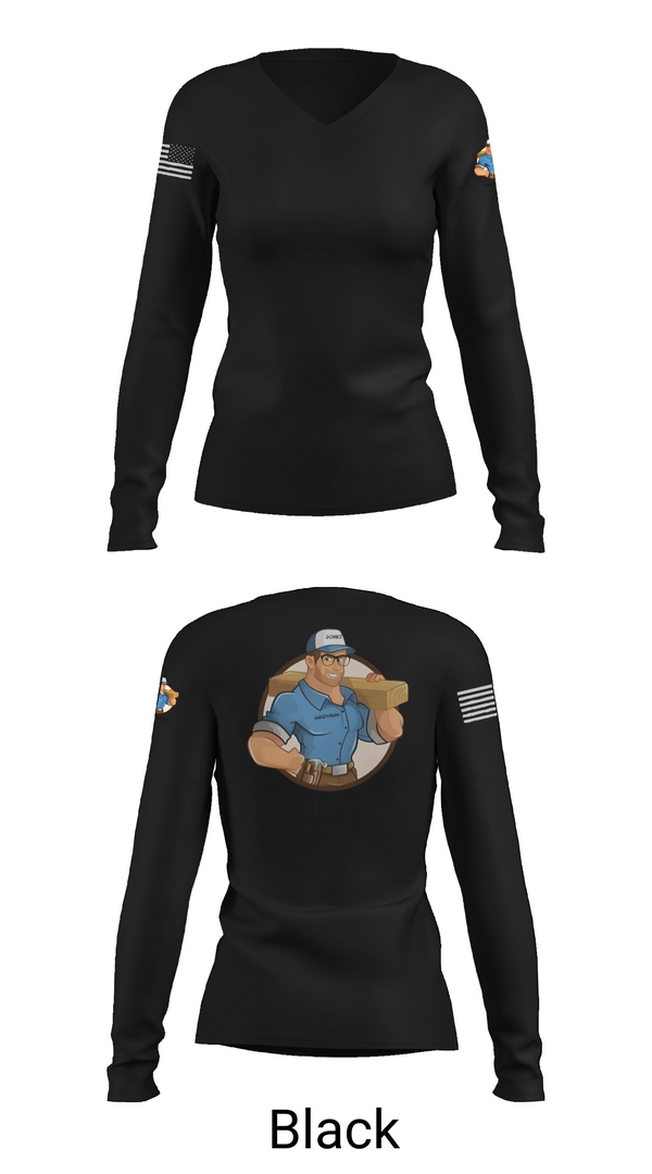 Women's Long Sleeve Vneck Shirt, Gómez Door’s & Trim, , Teamtime, Team time, sublimation, custom sports apparel, team uniforms, spirit wear, spiritwear, sports uniforms, custom shirts, team store, custom team store, fundraiser sports, apparel fundraiser