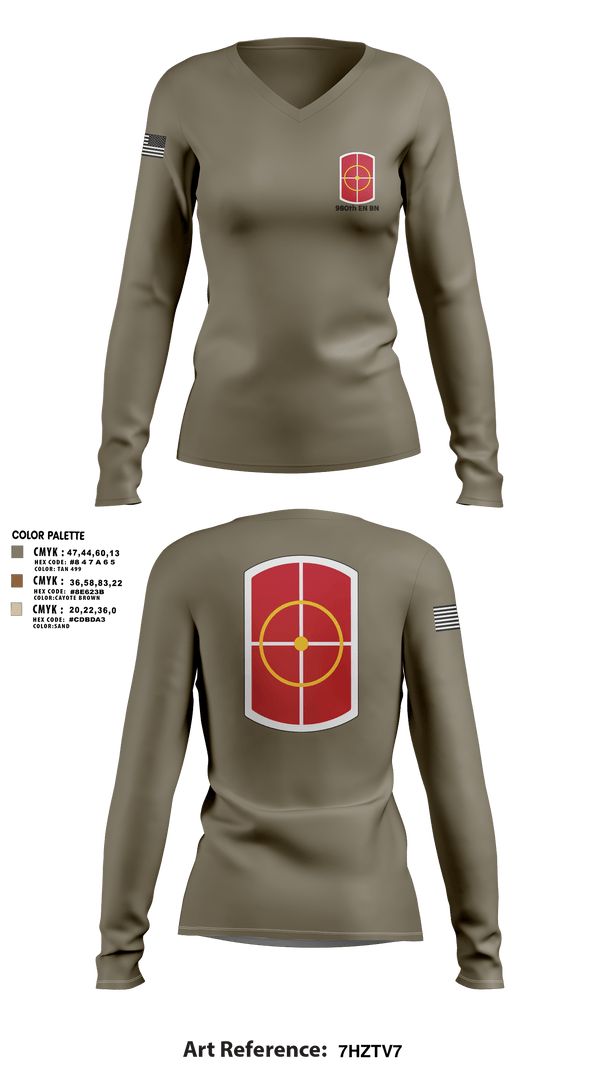 Women's Long Sleeve Vneck Shirt, 980th EN BN, Army, Teamtime, Team time, sublimation, custom sports apparel, team uniforms, spirit wear, spiritwear, sports uniforms, custom shirts, team store, custom team store, fundraiser sports, apparel fundraiser