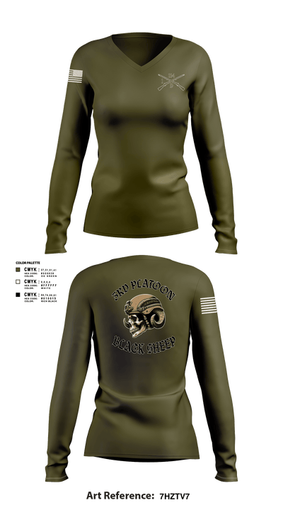 Delta company 114 32884167 Women's Long Sleeve V-neck Shirt - 102