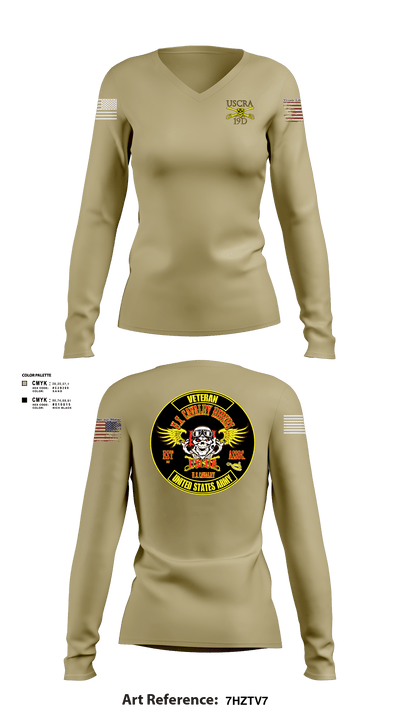 US Cavalry Riders 76444947 Women's Long Sleeve V-neck Shirt - 3