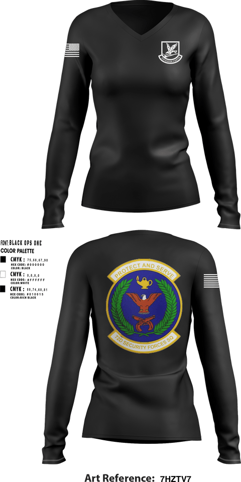 Women's Long Sleeve Vneck Shirt, 72nd SFS, Air Force, Teamtime, Team time, sublimation, custom sports apparel, team uniforms, spirit wear, spiritwear, sports uniforms, custom shirts, team store, custom team store, fundraiser sports, apparel fundraiser