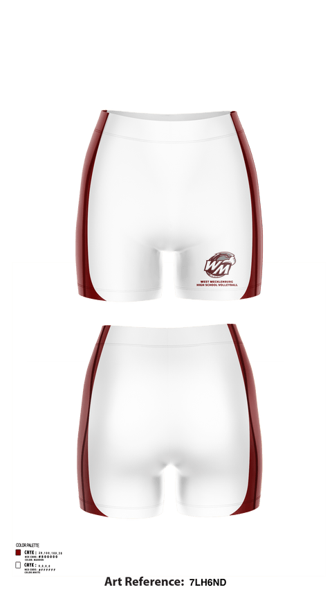 Women's Shorts, West Mecklenburg High School Volleyball, Women's Volleyball, Teamtime, Team time, sublimation, custom sports apparel, team uniforms, spirit wear, spiritwear, sports uniforms, custom shirts, team store, custom team store, fundraiser sports, apparel fundraiser