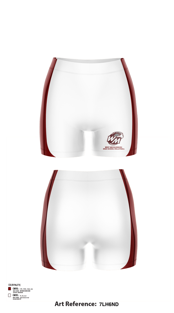 Women's Shorts, West Mecklenburg High School Volleyball, Women's Volleyball, Teamtime, Team time, sublimation, custom sports apparel, team uniforms, spirit wear, spiritwear, sports uniforms, custom shirts, team store, custom team store, fundraiser sports, apparel fundraiser
