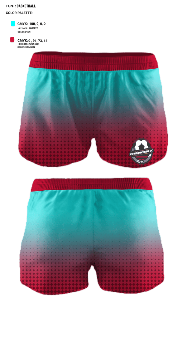 Women's Shorts, Condominio FC, Men's Soccer, Teamtime, Team time, sublimation, custom sports apparel, team uniforms, spirit wear, spiritwear, sports uniforms, custom shirts, team store, custom team store, fundraiser sports, apparel fundraiser