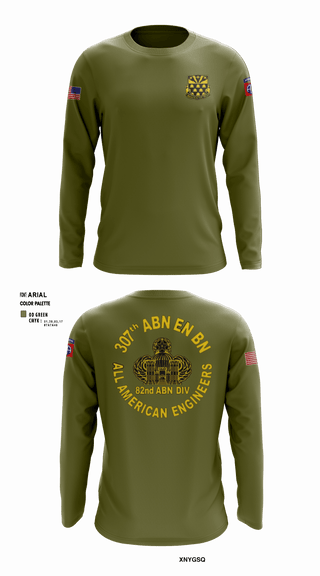 Long Sleeve Performance Shirt, 307th Airborne Engineers Battalion, , Teamtime, Team time, sublimation, custom sports apparel, team uniforms, spirit wear, spiritwear, sports uniforms, custom shirts, team store, custom team store, fundraiser sports, apparel fundraiser