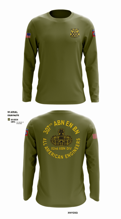 307th Airborne Engineers Battalion 33319086 Long Sleeve Performance Shirt - 2