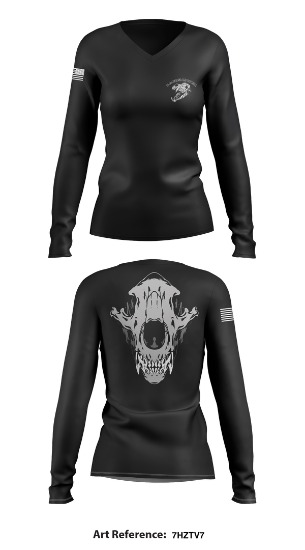 Women's Long Sleeve Vneck Shirt, B co 224th MI BN MX, Army, Teamtime, Team time, sublimation, custom sports apparel, team uniforms, spirit wear, spiritwear, sports uniforms, custom shirts, team store, custom team store, fundraiser sports, apparel fundraiser