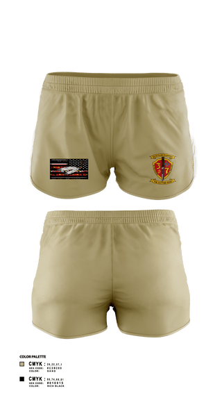 Women's Shorts, 3/7 India Co. Wpns Plt, Marines, Teamtime, Team time, sublimation, custom sports apparel, team uniforms, spirit wear, spiritwear, sports uniforms, custom shirts, team store, custom team store, fundraiser sports, apparel fundraiser