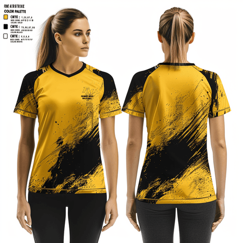 Women's Short Sleeve Vneck Shirt, Fremont-Mills High School Volleyball, Women's Volleyball, Teamtime, Team time, sublimation, custom sports apparel, team uniforms, spirit wear, spiritwear, sports uniforms, custom shirts, team store, custom team store, fundraiser sports, apparel fundraiser