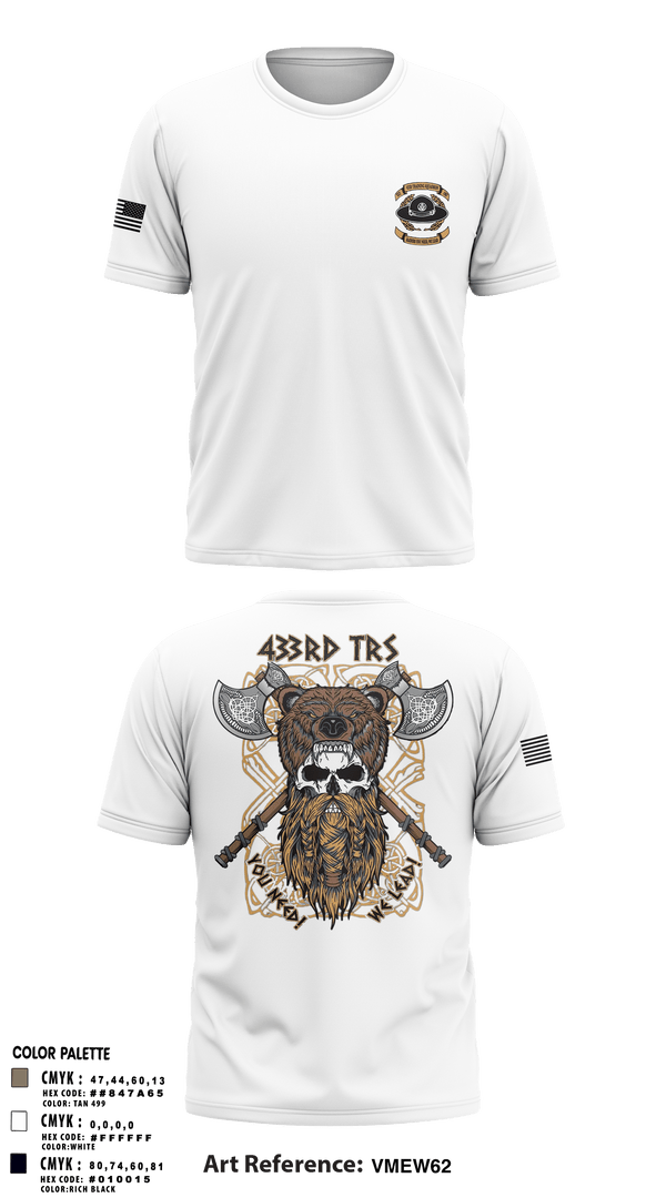 Old School Cotton Feel Shirt, 433 TRS, Air Force, Teamtime, Team time, sublimation, custom sports apparel, team uniforms, spirit wear, spiritwear, sports uniforms, custom shirts, team store, custom team store, fundraiser sports, apparel fundraiser