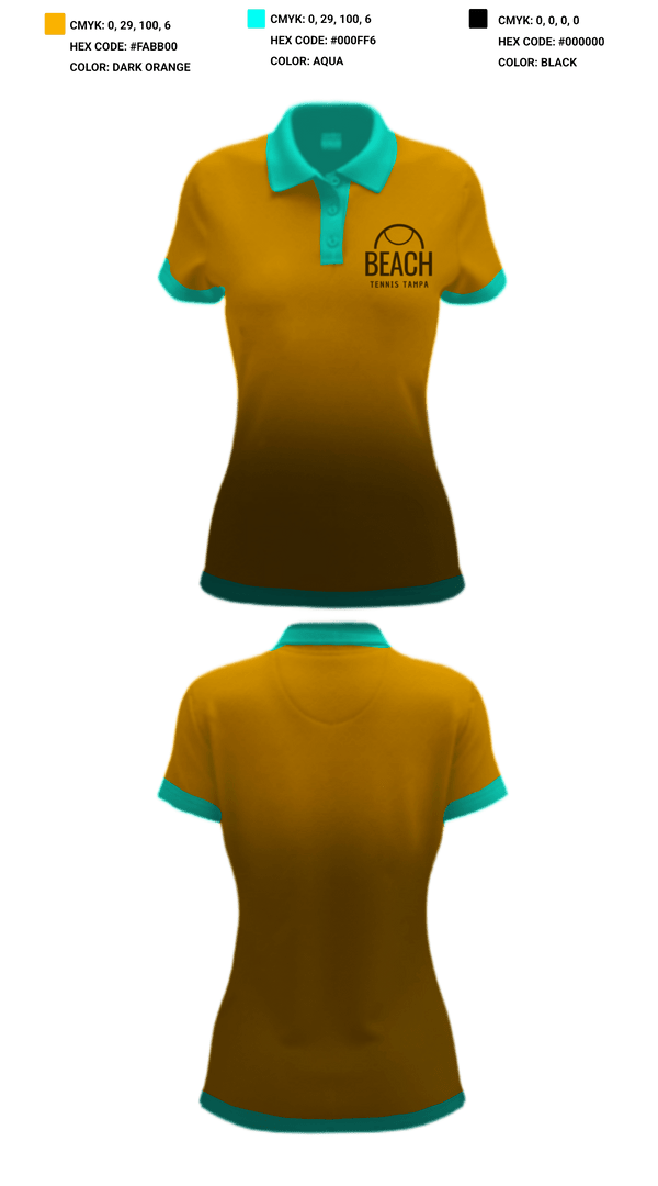 Women's Short Sleeve Performance Polo, Beach Tennis Tampa, Tennis, Teamtime, Team time, sublimation, custom sports apparel, team uniforms, spirit wear, spiritwear, sports uniforms, custom shirts, team store, custom team store, fundraiser sports, apparel fundraiser