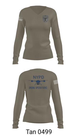 Women's Long Sleeve Vneck Shirt, NYPD TARU, Police, Teamtime, Team time, sublimation, custom sports apparel, team uniforms, spirit wear, spiritwear, sports uniforms, custom shirts, team store, custom team store, fundraiser sports, apparel fundraiser