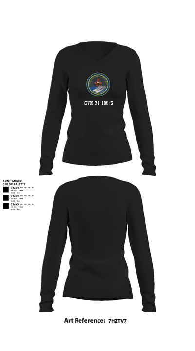 Cvn 77 IM-5 93310864 Women's Long Sleeve V-neck Shirt - 21