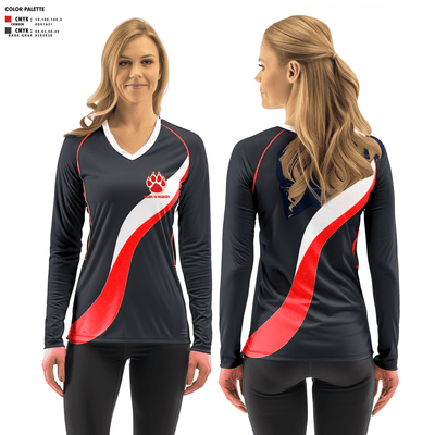 Wilson/EC Wildcats 88486955 Women's Long Sleeve V-neck Shirt - 2