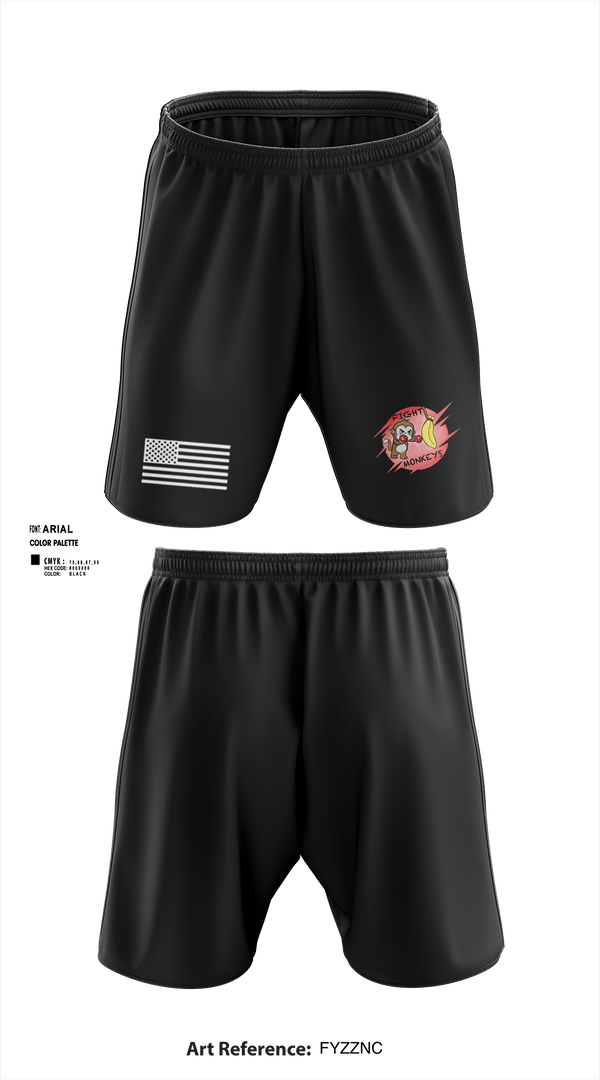 Athletic Shorts With Pockets, Fight Monkeys, , Teamtime, Team time, sublimation, custom sports apparel, team uniforms, spirit wear, spiritwear, sports uniforms, custom shirts, team store, custom team store, fundraiser sports, apparel fundraiser