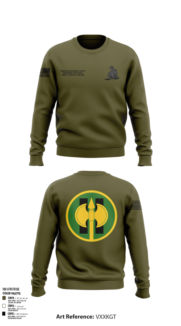 Crew Neck Sweatshirt, 11th Military Police Brigade HHC, Army, Teamtime, Team time, sublimation, custom sports apparel, team uniforms, spirit wear, spiritwear, sports uniforms, custom shirts, team store, custom team store, fundraiser sports, apparel fundraiser