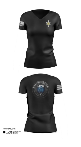 Women's Short Sleeve Vneck Shirt, Manhattan Police Department, , Teamtime, Team time, sublimation, custom sports apparel, team uniforms, spirit wear, spiritwear, sports uniforms, custom shirts, team store, custom team store, fundraiser sports, apparel fundraiser