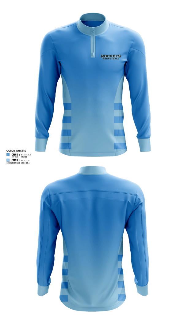 Quarter Zip Jacket, Rockets, Men's Basketball, Teamtime, Team time, sublimation, custom sports apparel, team uniforms, spirit wear, spiritwear, sports uniforms, custom shirts, team store, custom team store, fundraiser sports, apparel fundraiser
