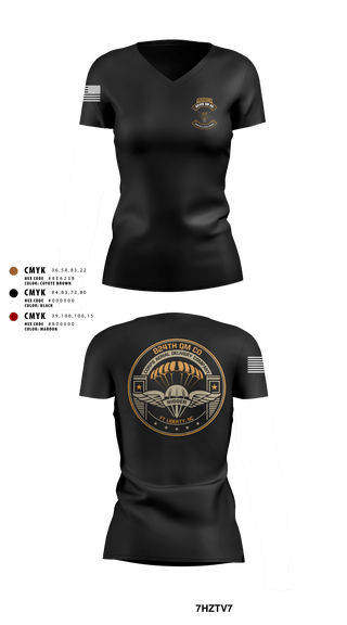 Women's Short Sleeve Vneck Shirt, 824th QM CO (CADC-A), Army, Teamtime, Team time, sublimation, custom sports apparel, team uniforms, spirit wear, spiritwear, sports uniforms, custom shirts, team store, custom team store, fundraiser sports, apparel fundraiser