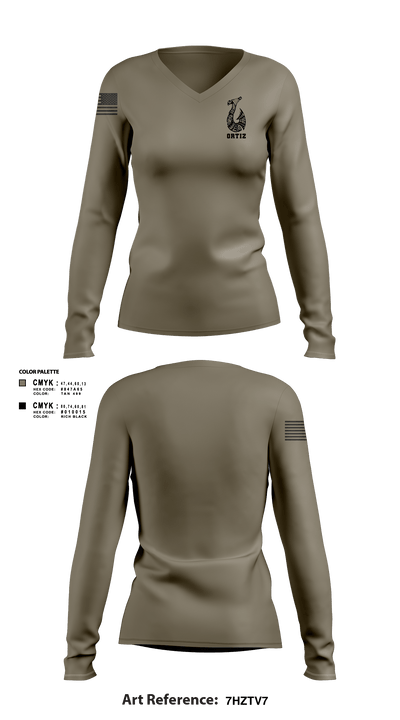 Ortiz 96148832 Women's Long Sleeve V-neck Shirt - 102