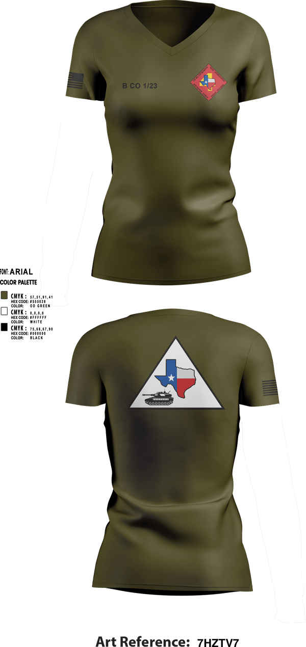 Women's Short Sleeve Vneck Shirt, Bravo 1/23 63480397, Marines, Teamtime, Team time, sublimation, custom sports apparel, team uniforms, spirit wear, spiritwear, sports uniforms, custom shirts, team store, custom team store, fundraiser sports, apparel fundraiser