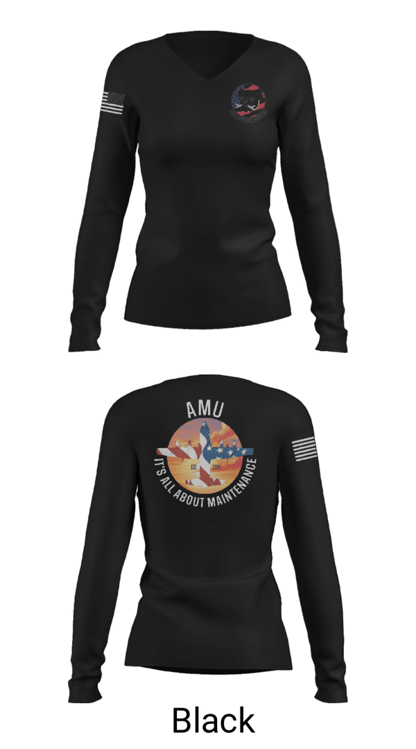 Women's Long Sleeve Vneck Shirt, 910th AMU, Air Force, Teamtime, Team time, sublimation, custom sports apparel, team uniforms, spirit wear, spiritwear, sports uniforms, custom shirts, team store, custom team store, fundraiser sports, apparel fundraiser