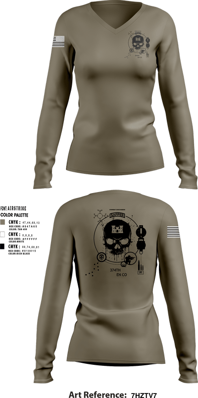 374TH CECI 7217539 Women's Long Sleeve V-neck Shirt - 1