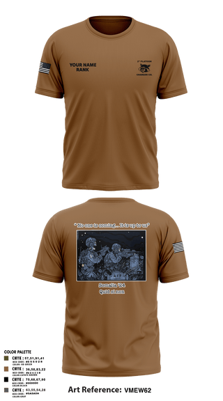 Old School Cotton Feel Shirt, Charger Co. / 2-112th Infantry Battalion, National Guard, Teamtime, Team time, sublimation, custom sports apparel, team uniforms, spirit wear, spiritwear, sports uniforms, custom shirts, team store, custom team store, fundraiser sports, apparel fundraiser