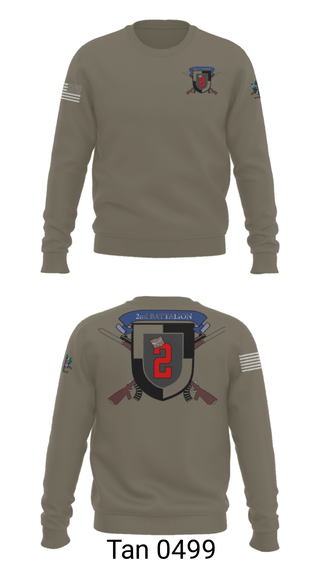 Crew Neck Sweatshirt, 2nd Battalion, Army, Teamtime, Team time, sublimation, custom sports apparel, team uniforms, spirit wear, spiritwear, sports uniforms, custom shirts, team store, custom team store, fundraiser sports, apparel fundraiser