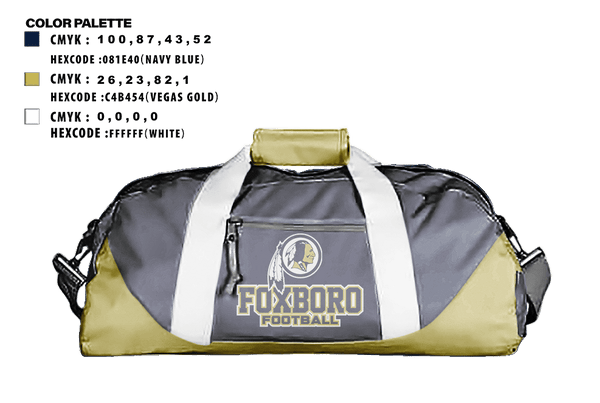 Duffle Bag, Foxboro Youth Football And Cheerleading, Football, Teamtime, Team time, sublimation, custom sports apparel, team uniforms, spirit wear, spiritwear, sports uniforms, custom shirts, team store, custom team store, fundraiser sports, apparel fundraiser