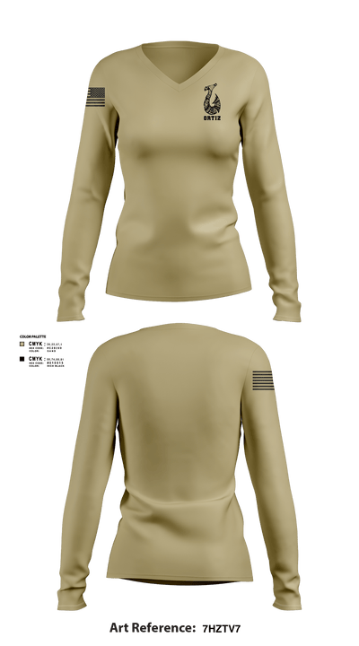 Ortiz 96148832 Women's Long Sleeve V-neck Shirt - 101