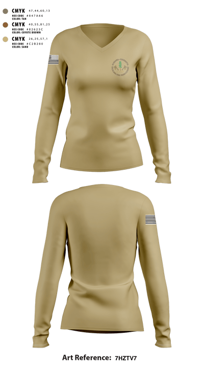 Alabama-Coushatta Wildland Fire Management 34946302 Women's Long Sleeve V-neck Shirt - 3