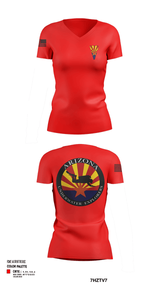 Women's Short Sleeve Vneck Shirt, Arizona Underwater Explorers, Police, Teamtime, Team time, sublimation, custom sports apparel, team uniforms, spirit wear, spiritwear, sports uniforms, custom shirts, team store, custom team store, fundraiser sports, apparel fundraiser
