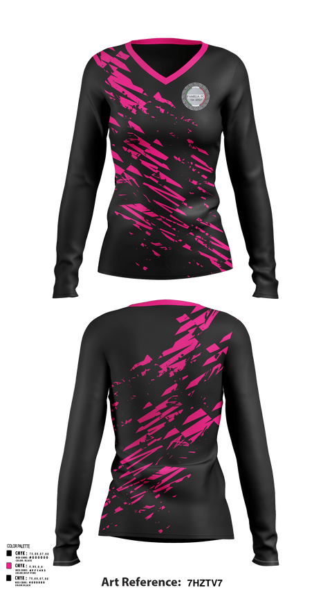 Women's Long Sleeve Vneck Shirt, La Familia, Men's Soccer, Teamtime, Team time, sublimation, custom sports apparel, team uniforms, spirit wear, spiritwear, sports uniforms, custom shirts, team store, custom team store, fundraiser sports, apparel fundraiser