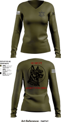 Hancock County Sheriffs Office K9 Unit 22112192 Women's Long Sleeve V-neck Shirt - 1