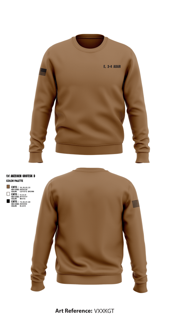 Crew Neck Sweatshirt, E, 3-4 ADAR, Army, Teamtime, Team time, sublimation, custom sports apparel, team uniforms, spirit wear, spiritwear, sports uniforms, custom shirts, team store, custom team store, fundraiser sports, apparel fundraiser