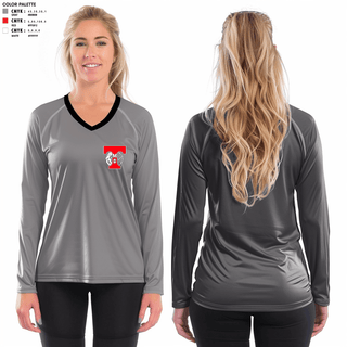 Women's Long Sleeve Vneck Shirt, TMG Lions, Men's Basketball, Teamtime, Team time, sublimation, custom sports apparel, team uniforms, spirit wear, spiritwear, sports uniforms, custom shirts, team store, custom team store, fundraiser sports, apparel fundraiser