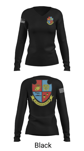 Women's Long Sleeve Vneck Shirt, 1st Anglico, , Teamtime, Team time, sublimation, custom sports apparel, team uniforms, spirit wear, spiritwear, sports uniforms, custom shirts, team store, custom team store, fundraiser sports, apparel fundraiser
