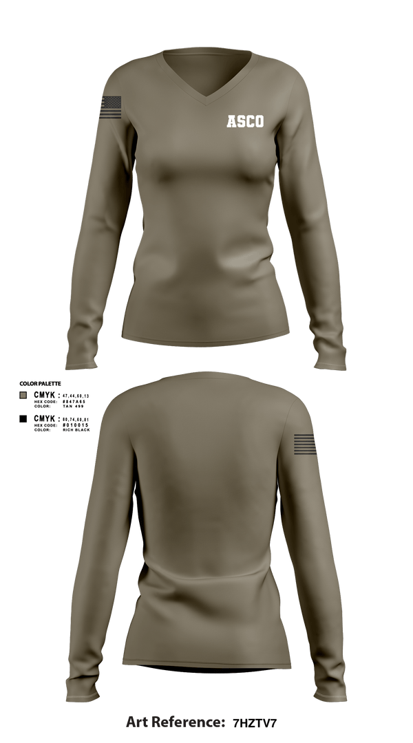 Women's Long Sleeve Vneck Shirt, ACSO, Police, Teamtime, Team time, sublimation, custom sports apparel, team uniforms, spirit wear, spiritwear, sports uniforms, custom shirts, team store, custom team store, fundraiser sports, apparel fundraiser