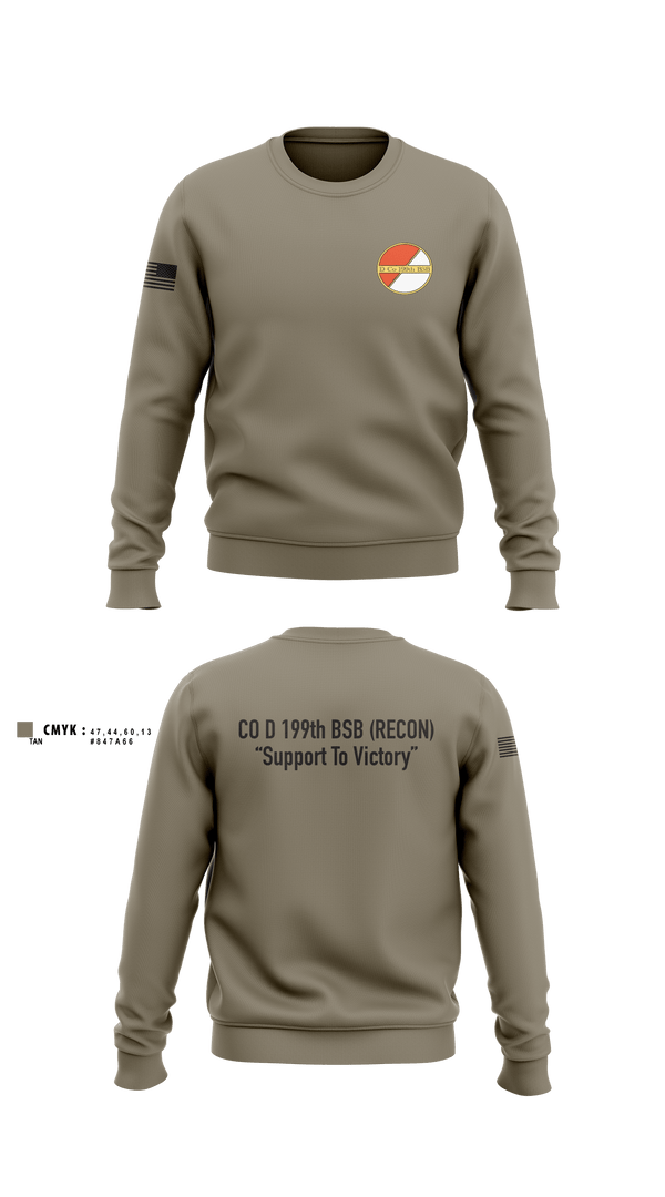 Crew Neck Sweatshirt, Co D 199TH BSB RECON, National Guard, Teamtime, Team time, sublimation, custom sports apparel, team uniforms, spirit wear, spiritwear, sports uniforms, custom shirts, team store, custom team store, fundraiser sports, apparel fundraiser