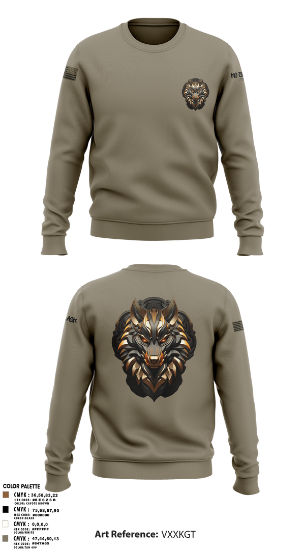 Crew Neck Sweatshirt, 501st BSBWolfpack, Army, Teamtime, Team time, sublimation, custom sports apparel, team uniforms, spirit wear, spiritwear, sports uniforms, custom shirts, team store, custom team store, fundraiser sports, apparel fundraiser