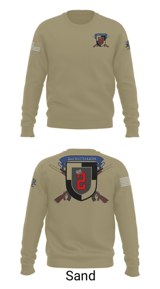 Crew Neck Sweatshirt, 2nd Battalion, Army, Teamtime, Team time, sublimation, custom sports apparel, team uniforms, spirit wear, spiritwear, sports uniforms, custom shirts, team store, custom team store, fundraiser sports, apparel fundraiser