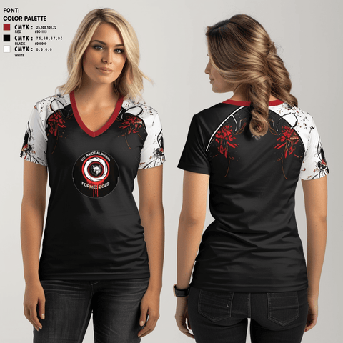 Women's Short Sleeve Vneck Shirt, Clan Of Alphas, Wrestling, Teamtime, Team time, sublimation, custom sports apparel, team uniforms, spirit wear, spiritwear, sports uniforms, custom shirts, team store, custom team store, fundraiser sports, apparel fundraiser
