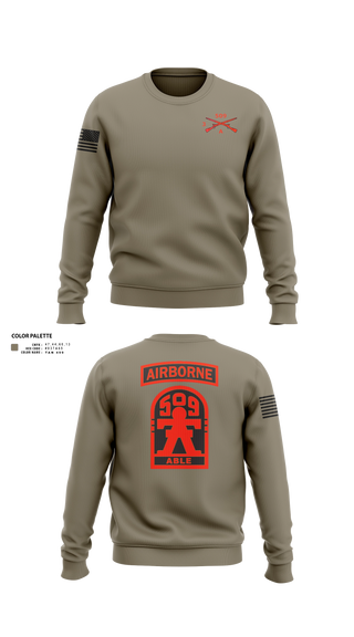 Crew Neck Sweatshirt, 3-509th Parachute Infantry BN Able Nation, , Teamtime, Team time, sublimation, custom sports apparel, team uniforms, spirit wear, spiritwear, sports uniforms, custom shirts, team store, custom team store, fundraiser sports, apparel fundraiser