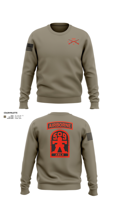 3-509th Parachute Infantry BN Able Nation 10459424 Crew Neck Sweatshirt - 22