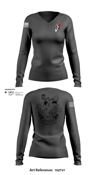 JSOTF-SOM FWD TAC 87386049 Women's Long Sleeve V-neck Shirt - 2
