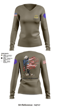 962D QUARTERMASTER COMPANY (MORTUARY AFFAIRS) 48662806 Women's Long Sleeve V-neck Shirt - 7